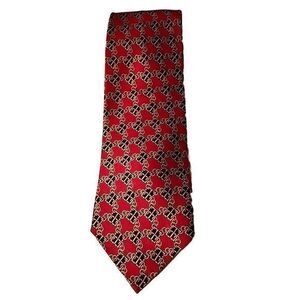Baggio 100%Silk‎ NECKTIE, RED, GOLD BEAUTIFUL